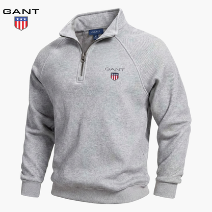 GANT™ Fleece-Lined Ribbed Half-Zip Sweater
