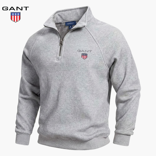 GANT™ Fleece-Lined Ribbed Half-Zip Sweater