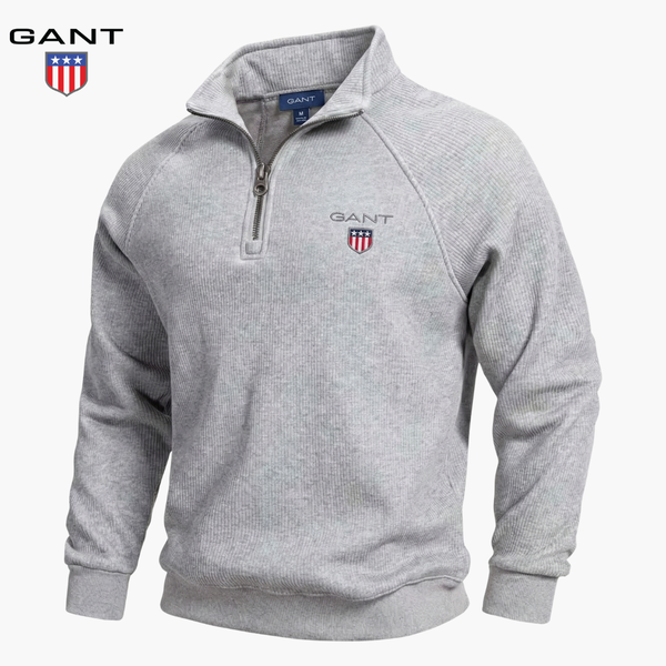 GANT™ Fleece-Lined Ribbed Half-Zip Sweater