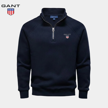 GANT™ Fleece-Lined Ribbed Half-Zip Sweater